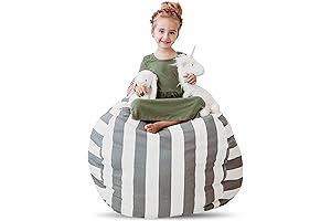 Creative QT ’n Sit 38’’ Extra Large Bean Bag Chair Cover Storage...