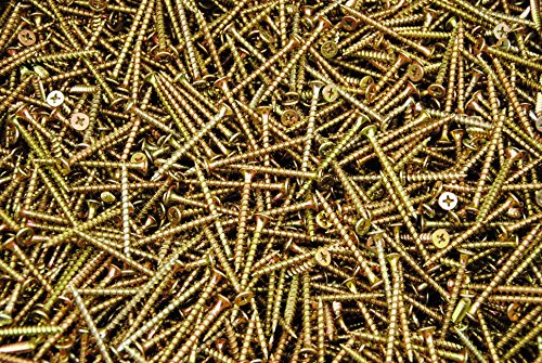 (3500) Phillips Bugle Head 8 x 2 Coarse Drywall Wood Screw - Yellow Zinc Bulk