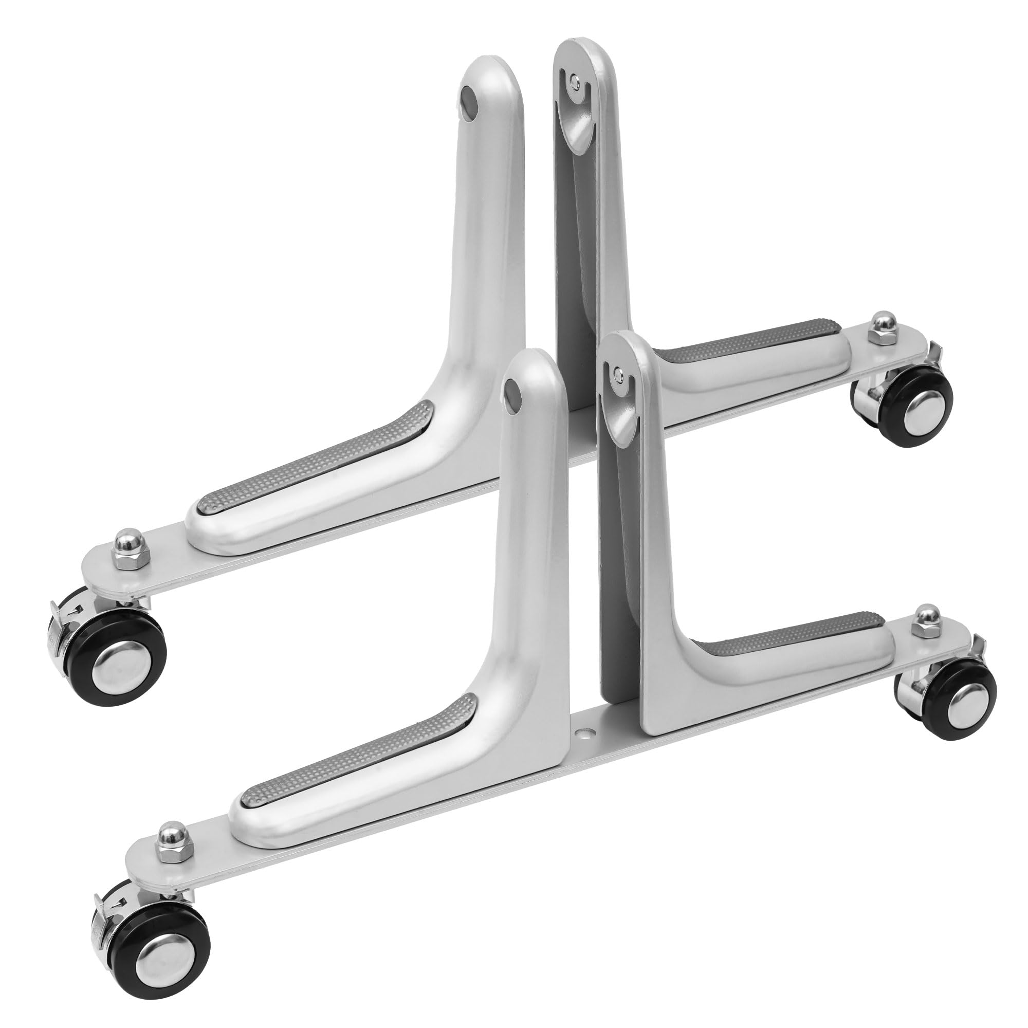 Photo 1 of MYOYAY 2 Packs Room Divider Stabilizer Feet with Stainless Steel Wheels, Folding Room Screen Divider Stand Support Bases Privacy Screen Partition Holder Feet for Hotel Home Office (Sliver)