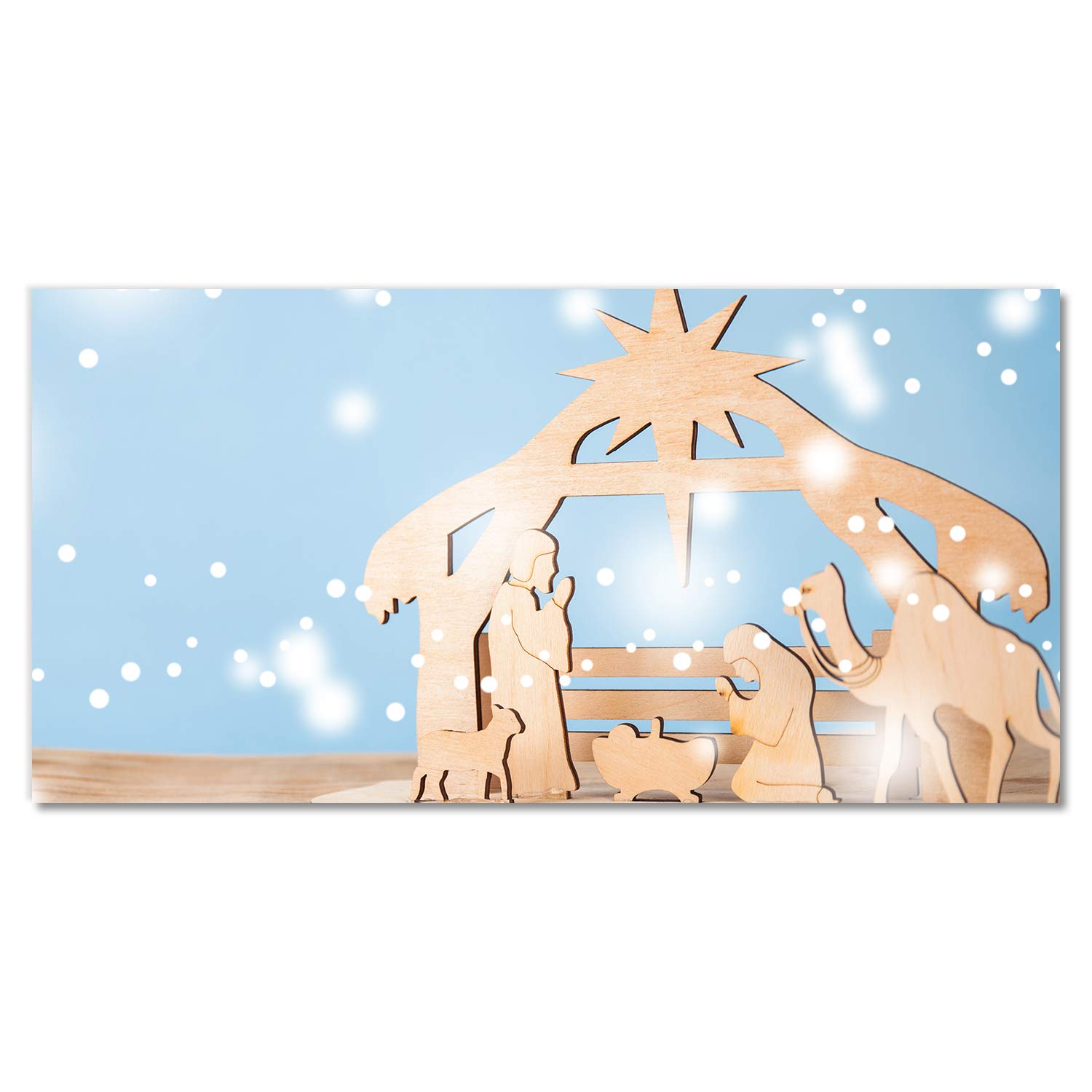 Photo décorative panoramique Tulup cadeau idéal tableau étable de Noël en verre
