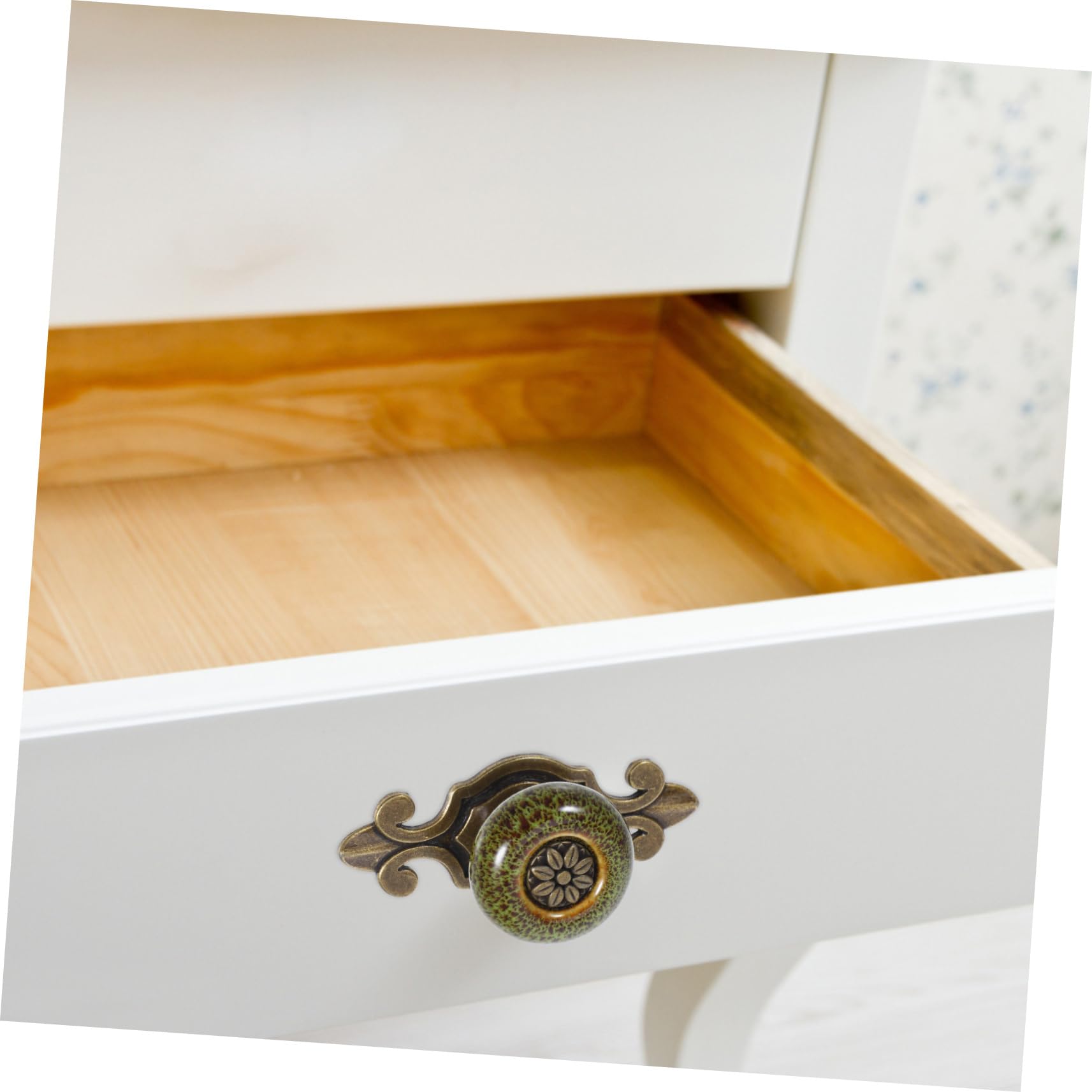 10 Pomelli per Mobili Verde in Lega di Zinco, Design Etnico Vintage, Facili da Installare, per Armadi e Cassetti