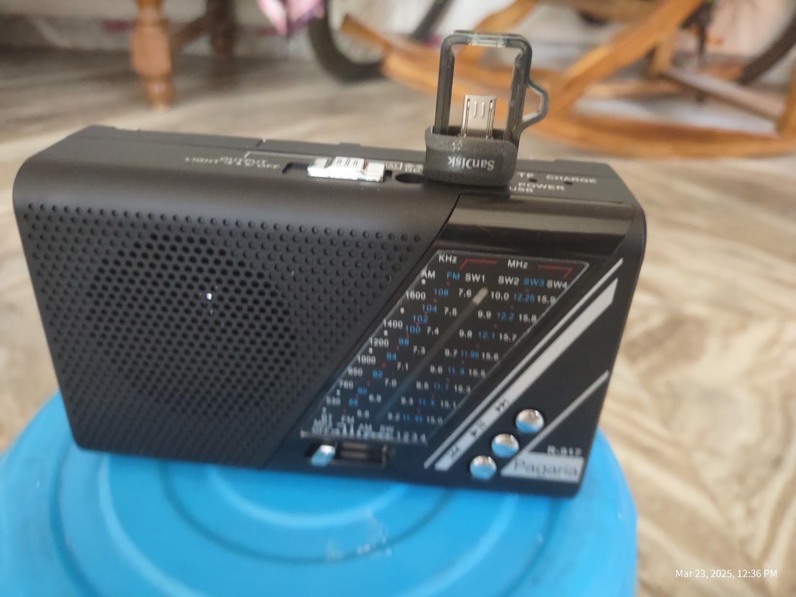 PAGARIA Portable FM/AM/SW Radio with 5 Watts Sound, Bluetooth/USB/TF ...