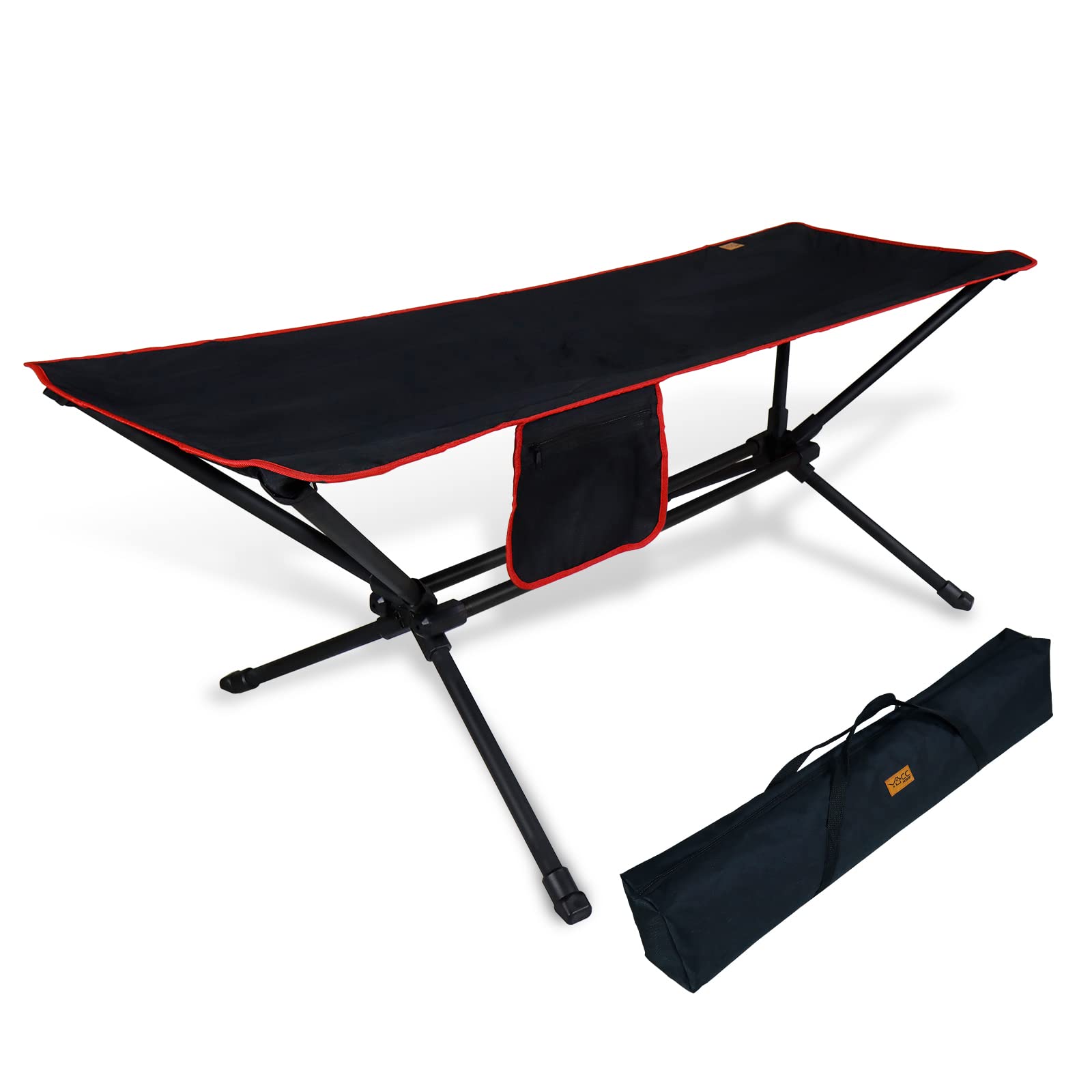 CCLIFE Hamac turystyczny z konstrukcj±, lekki (4,5 kg), o no¶no¶ci 200 kg, ultralekki, z torb± transportow±, idealny do u¿ytku na zewn±trz., Color:Czarny