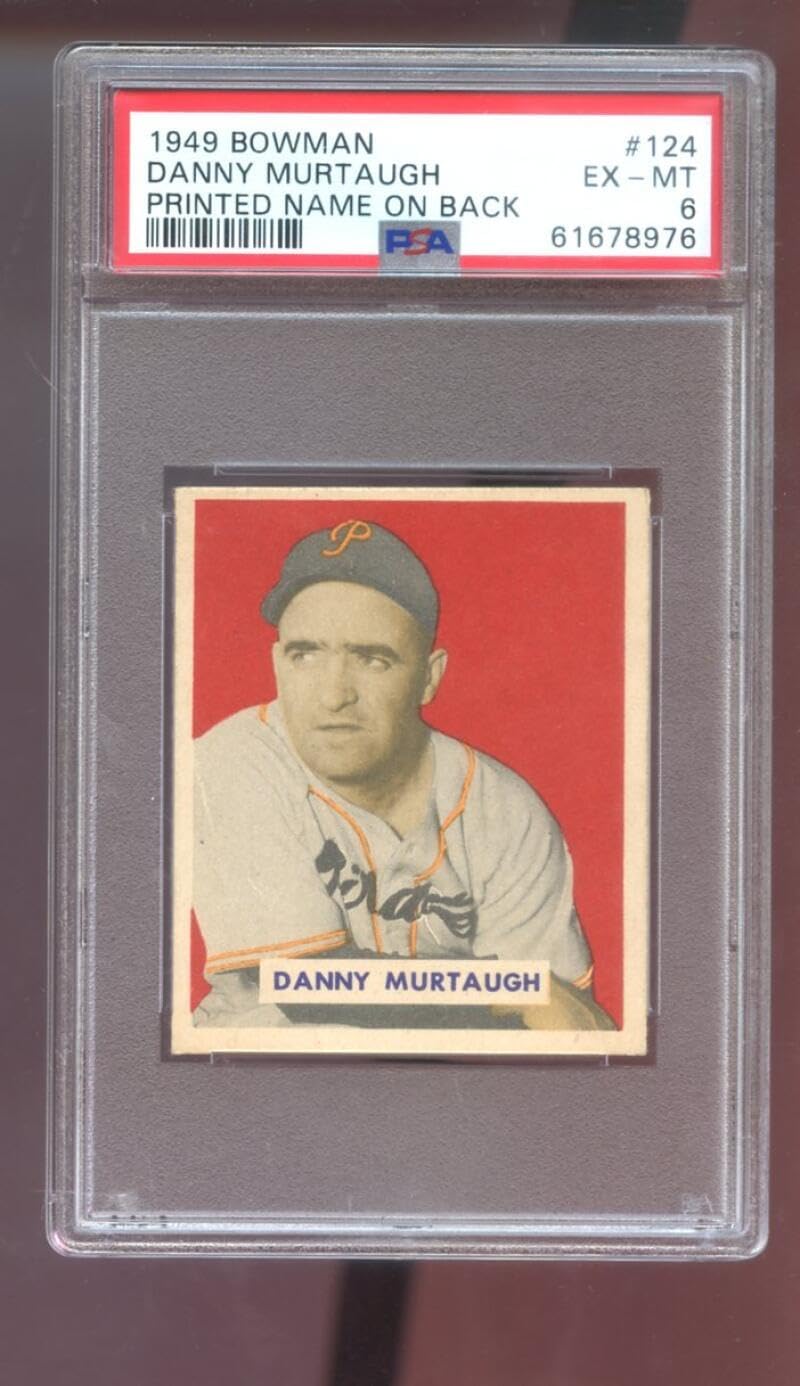1949 Bowman #124 Danny Murtaugh Script Name On Back PSA 7 Graded Baseball Card MLB Pittsburgh Pirates