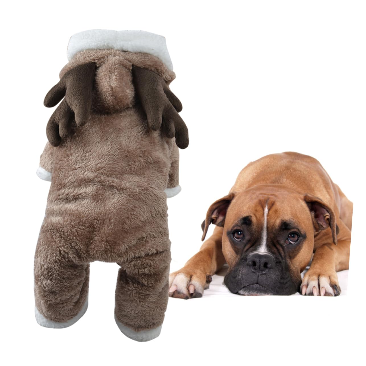 HMJGDHX 3 Pezzi Vestiti Natalizi per Cani Cappotto in Flanella di Alce per Animali Domestici Caldo Vestito Invernale per Occasioni di Feste per Cuccioli Vestiti Natalizi per Cani Cappotto di Flanella