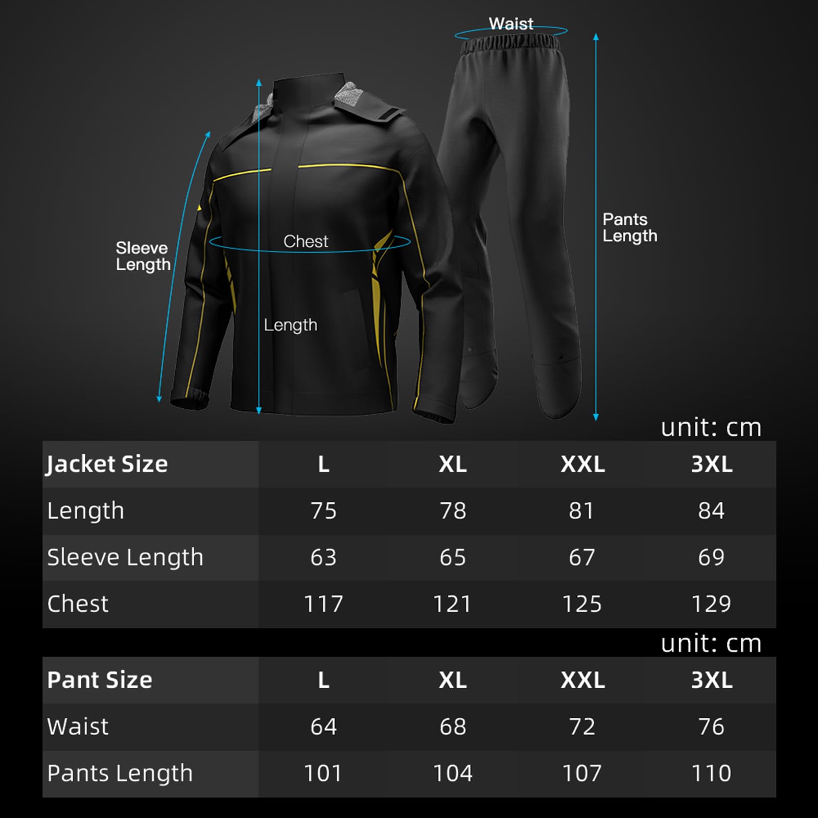 Traje de lluvia impermeable para motocicleta Hombres Mujeres Ciclismo Chaqueta y pantalones de lluvia con bolsa de almacenamiento