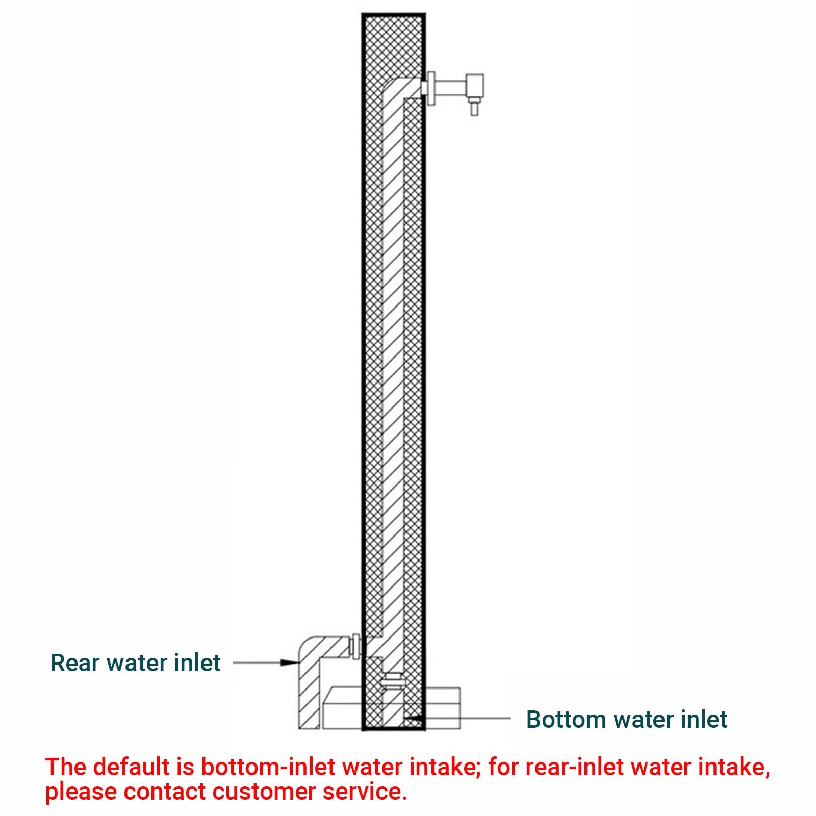 Columna de agua para exteriores, hidrante de jardín de 23.6 a 31.5 pulgadas con luz LED solar y doble boquilla, poste de agua anticongelante aislado para cuidado de césped y mascotas (blanco, 60 cm)