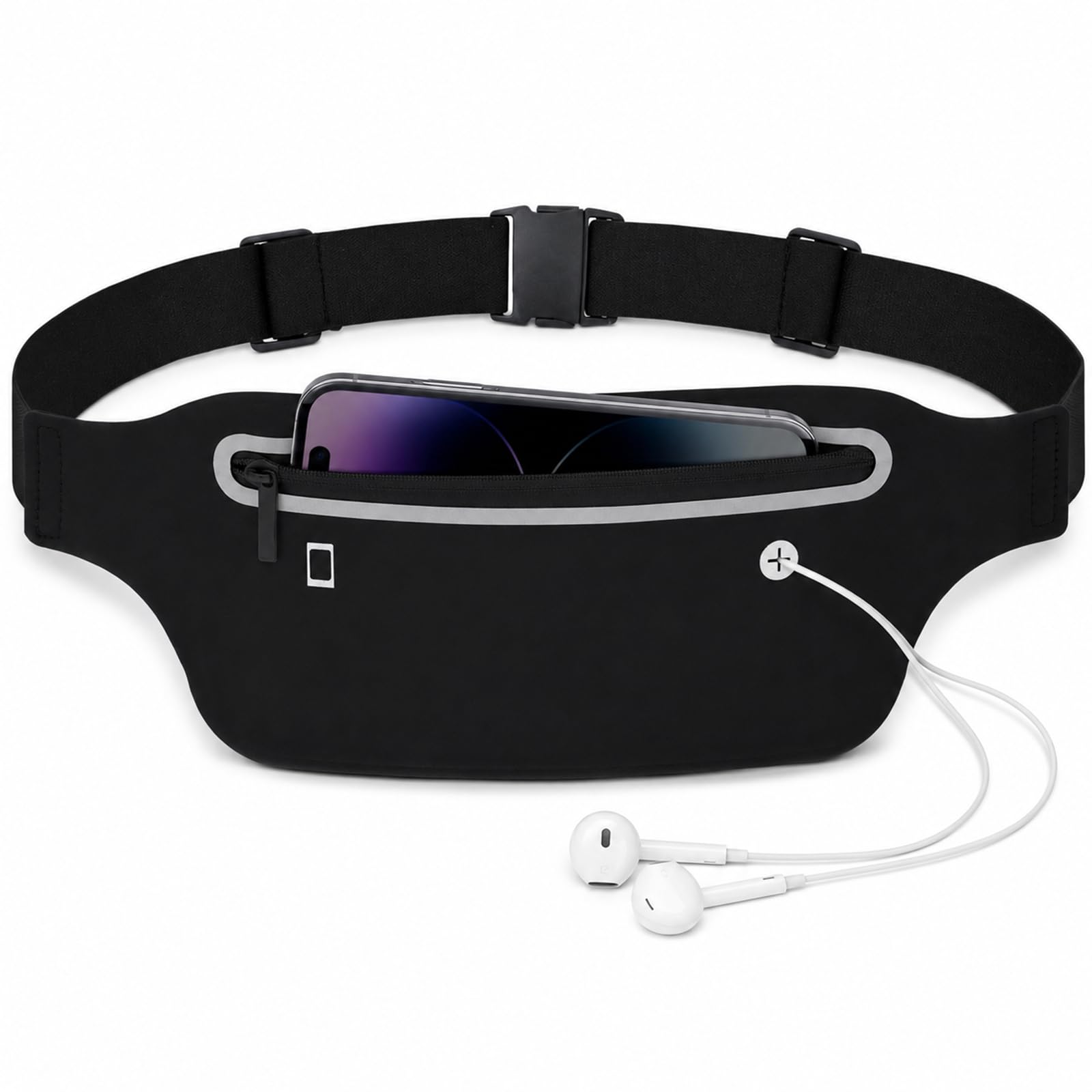 Ultrathin Waterproof Running Belt with Phone Holder, Reflective Waist Pack