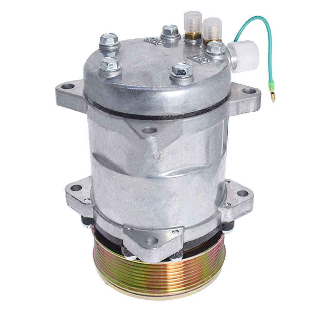 Sanden Car And Truck AC Compressors Sanden SD508 & H14 Premium A/C Compressor - 12V, 7-Groove Serpentine Pulley, For Heavy Duty Trucks 12V Car And Truck Air Compressors - Foto 8