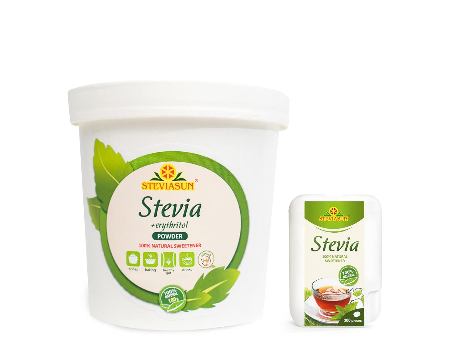 Erythritol with Stevia Powder Mix and Stevia Tabs Sugar