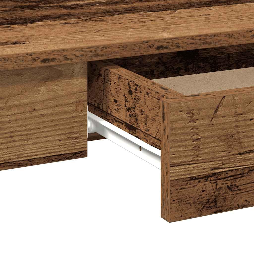 Escritorio con aspecto de madera envejecida, 100 x 45 x 75 cm, mesa de ordenador de madera con amplia superficie de trabajo y mucho espacio para carpetas y dispositivos de PC, versátil