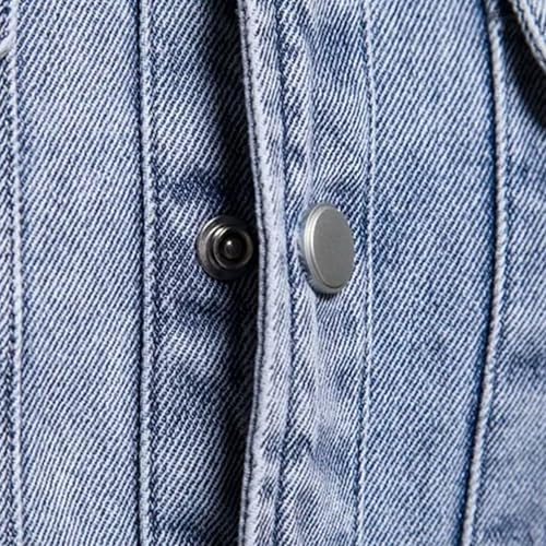 Chaqueta de mezclilla desgastada para hombre azul miniatura 4