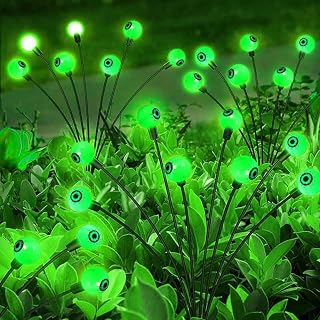 Solar Halloween Eyeball Lights Outdoor,12led Swaying Outside Halloween Decor Lamp,Waterproof OrnamenSolar Stake Lights for Halloween Solar Yard Lights for Patio,Lawn,Driveway,Party (2Pack, Green)
