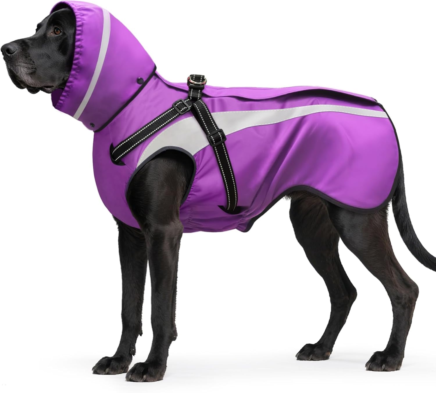 Product image of Mosucoirl Dog Raincoat Waterproof Raincoats for Dog Reflective Dogs Rain Jackets with Hood Hoodie Pet Rain Poncho Coat for Small Medium Large Dogs Puppies S-XXL (Purple, XXL)