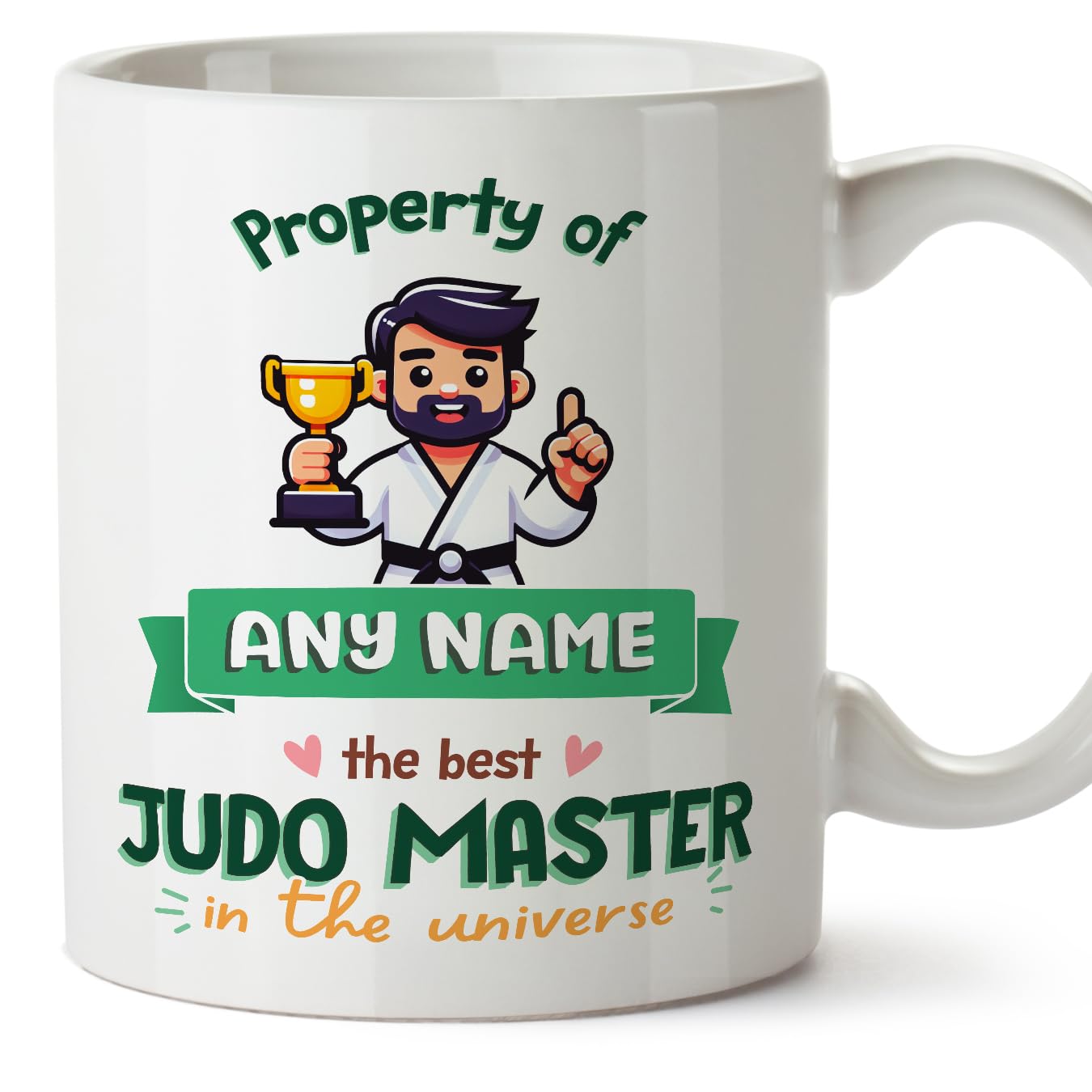 MUGFFINS Personalised Mug for Judo Master Man - in English - Property of - Funny Custom Gift for Colleagues - Ceramic 11oz Mug