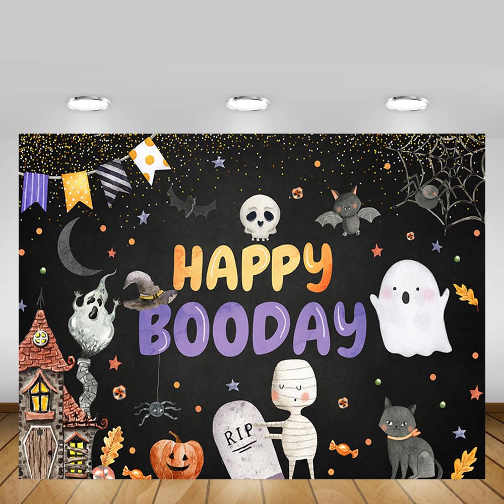 MEHOFOND 7x5ft Halloween Happy Birthday Backdrop For Boys...