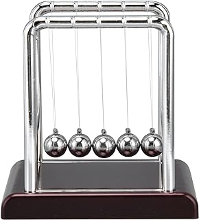 Newton Cradle Balance Balls, Newton Cradle Pendulum with 5 Balls, Science Physics Gadget Desk Toys for Home Office Decoration(A)
