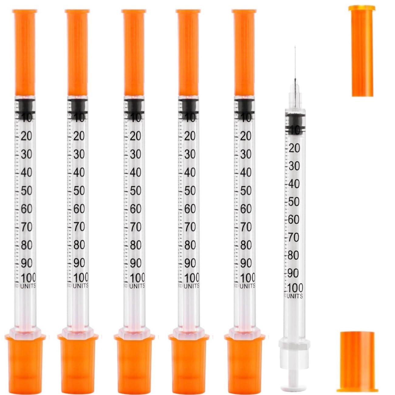 1ml 30G 1/2 Inch Measuring Syringes Lab Supplies, Individually Sealed Wrapped - Pack of 20