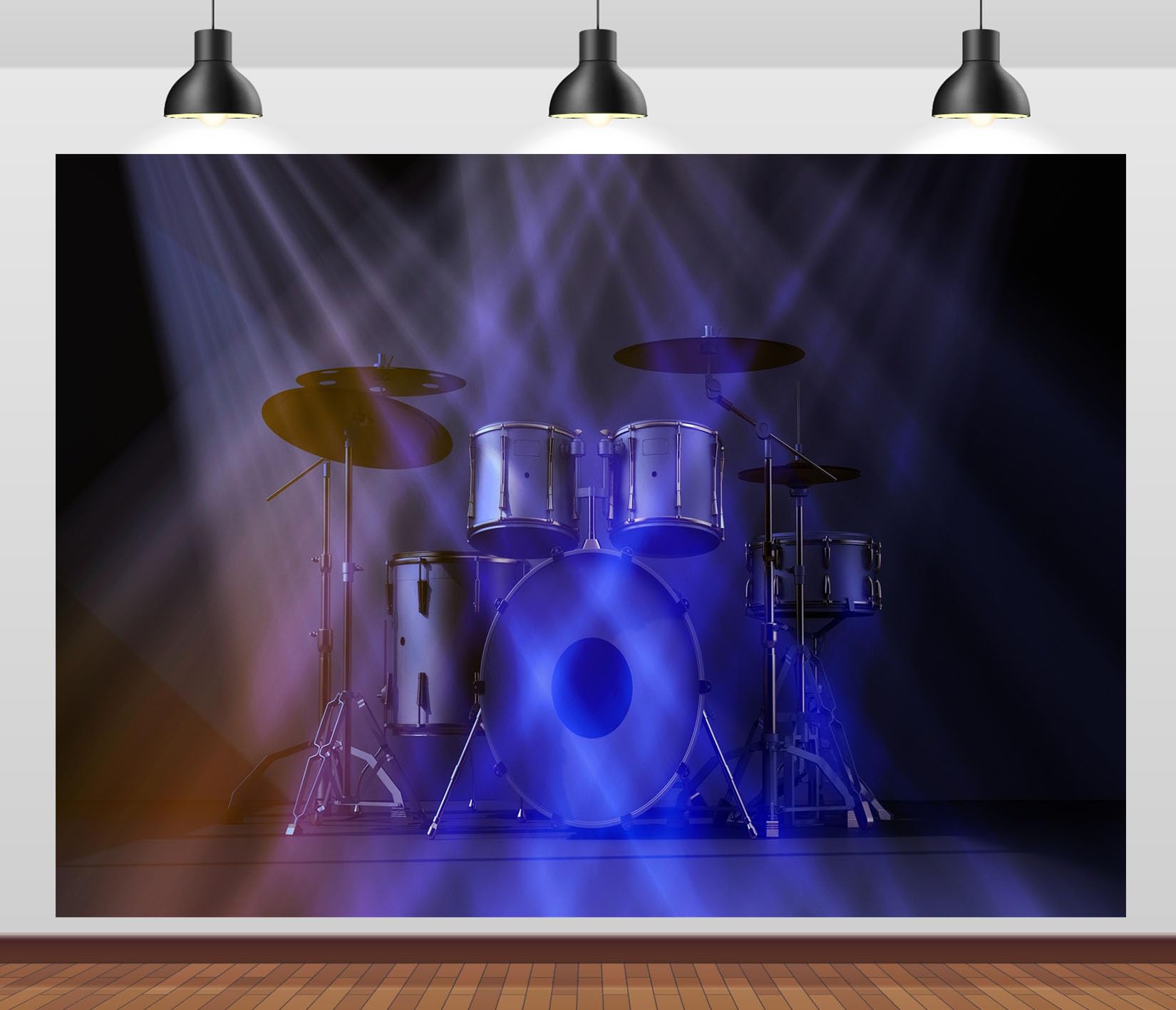 17x10FT (5.2x3m) Batteria Blu Sul Palco Sfondo Fotografico