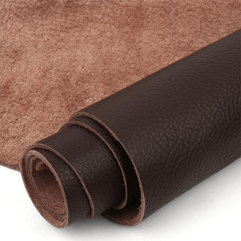 Pièce en Cuir tanné végétal en Cuir véritable Peau de Vache Marron foncé pour Bricolage Ceinture Portefeuille canapé siège de Voiture Tissu en Cuir de Vachette