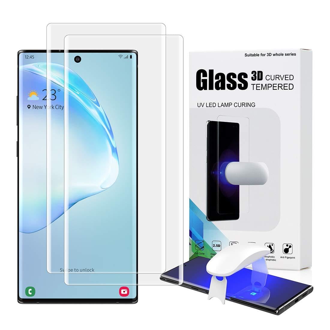 Galaxy Note 10 Plus/10+/5G Screen Protector,Ultrasonic in-Display Fingerprint Sensor Easy Install Bubble Free Anti-Scratch 3D Full Coverage Tempered Galss for Samsung Galaxy Note 10 Plus/10+/5G(2Pack)
