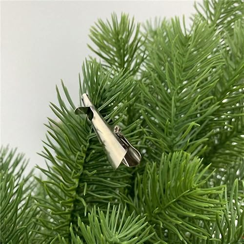 Miniatura 3 de Namyuk 6 flores de Pascua artificiales con purpurina de 7 pulgadas, flores de Pascua artificiales con clips para adornos de árbol de Navidad,