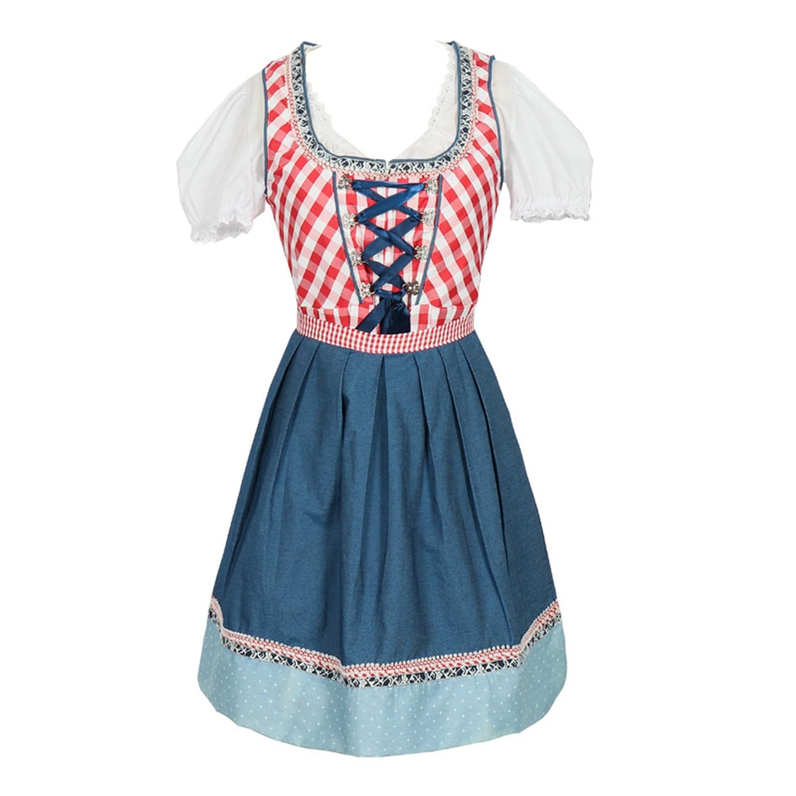 Generisch Damen Dirndl, Damen Trachtenrock Trachtenmode Kleid Dirndl KostüM KostüM Oktoberfest Trachtenkleid Trachtenmode Frauen MäDchen Oktoberfest Outfit Midi für, Mit SchüRze Und Bluse