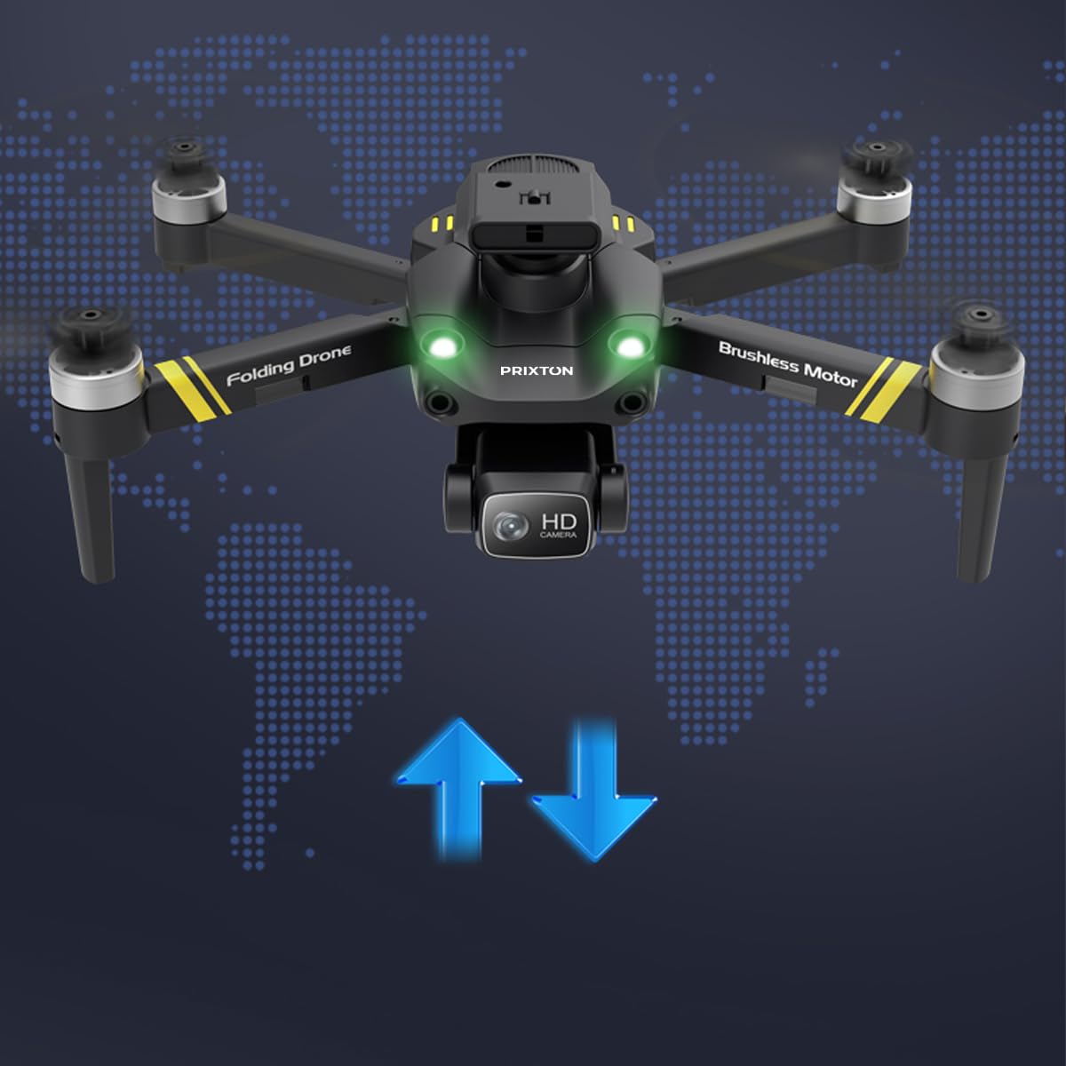 PRIXTON Drone Alpha Pro, Cámara, WiFi, Sensor Anticolisión Multidireccional, Estabilizador óptico (Reacondicionado)