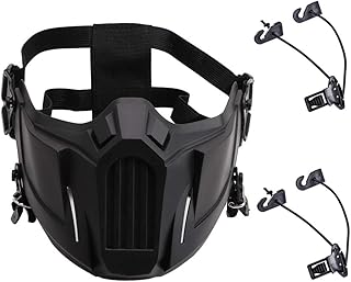 AOUTACC Airsoft Half Face Masks, Tactical Paintball Mask Protective Gear for CS BBS Hunting Paintball Shooting