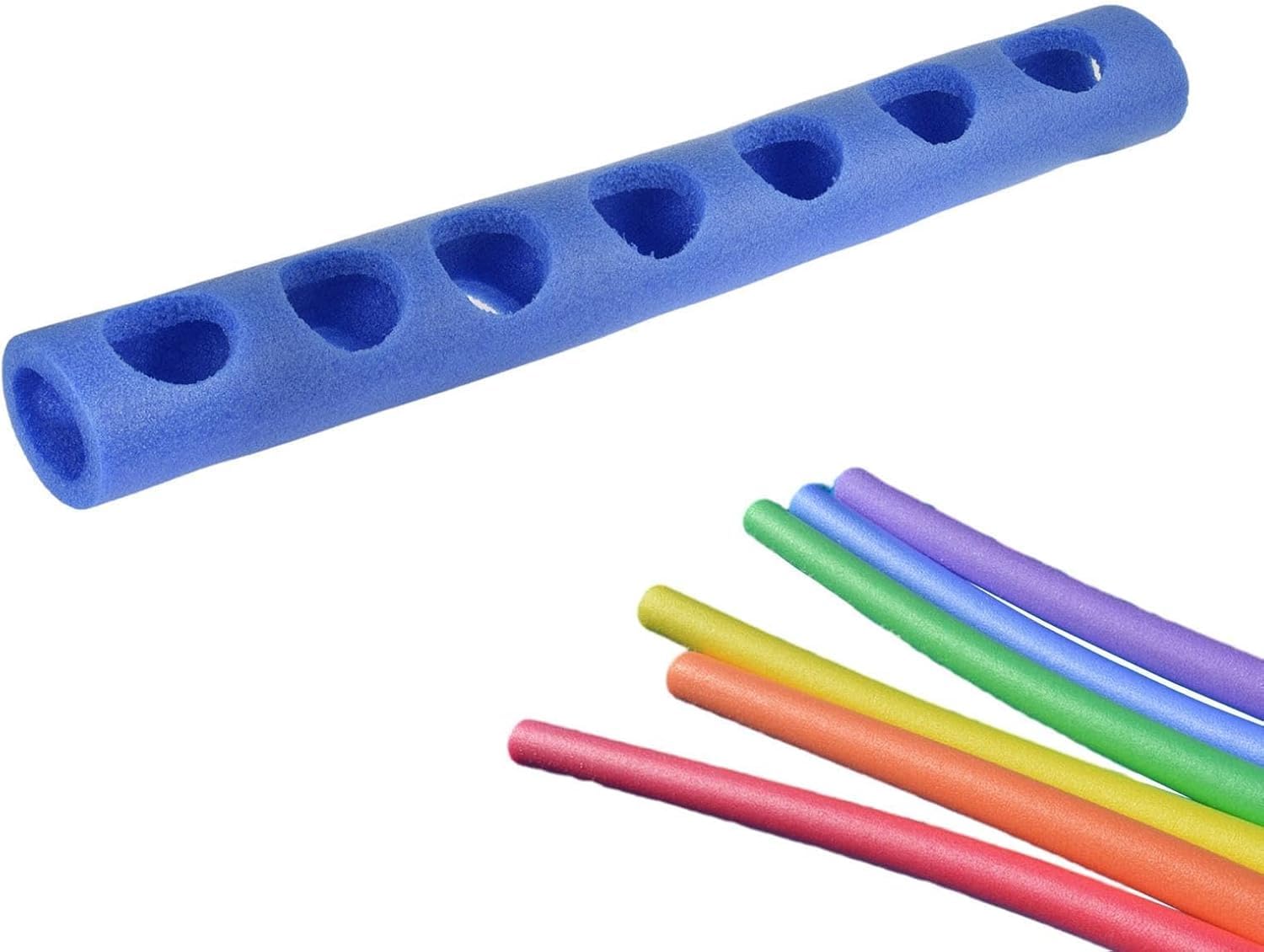 Foam Pool Noodle Connector,0-7 Holed Foam Water Raft Stick, Versatile Swimming Stick Holed Connector, for Backyard Home Family Youth Teens Friends Boys Girls (7Holes)