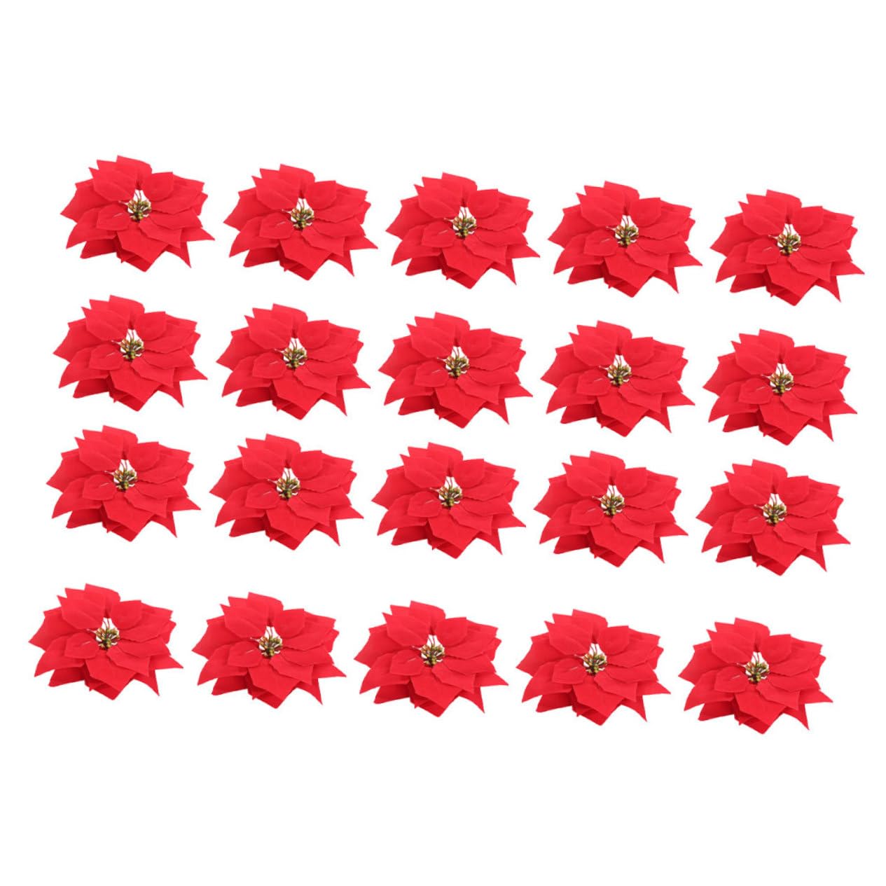Ciieeo 60 Piezas Redondas Plegables Ventilador Árbol De Navidad Adornos Falsos Cabeza De Poinsettia Artificiales para Flores Decoraciones De Árbol De Navidad Flores Sintéticas Cinturón