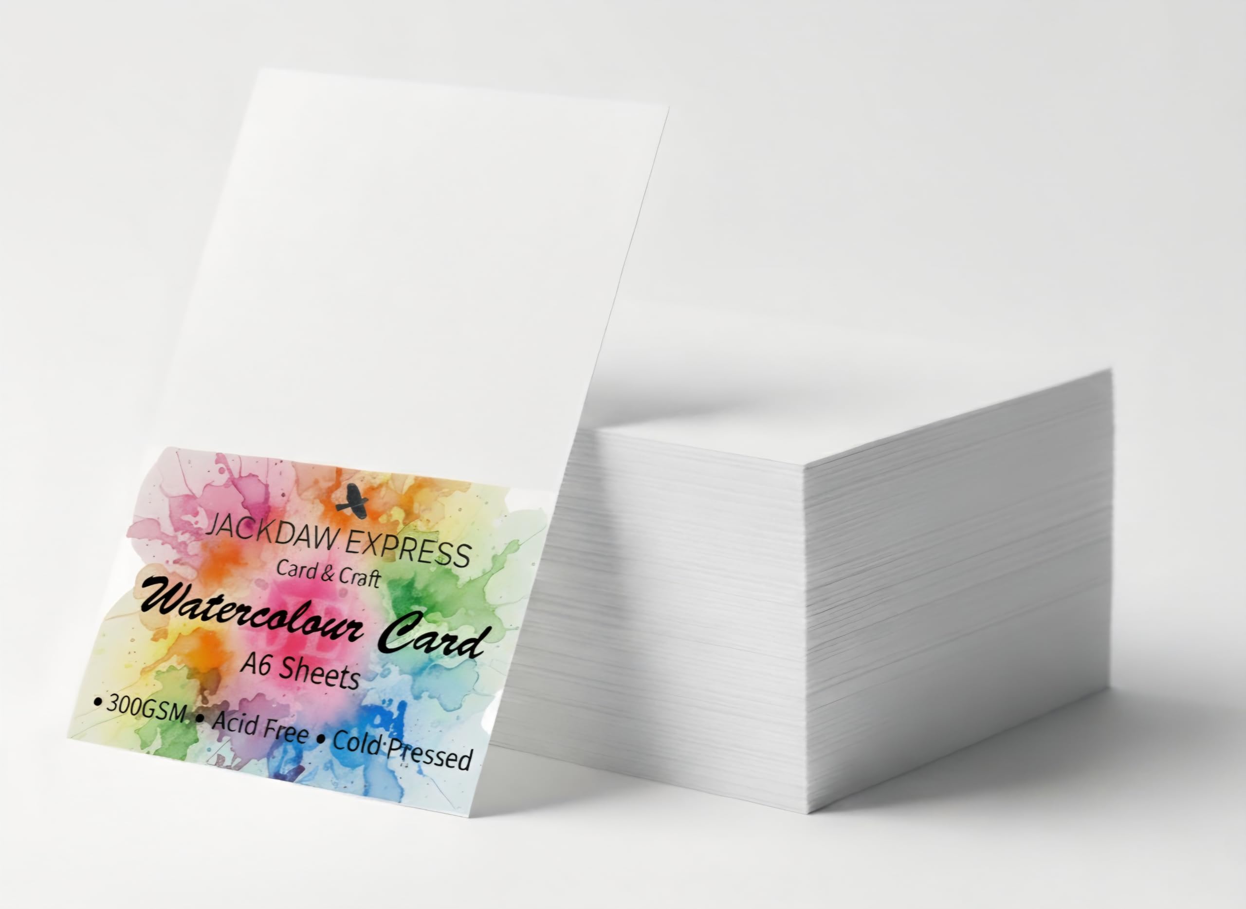 JACKDAW EXPRESS 40 x A6 Watercolour Card Sheets 300gsm White AM765