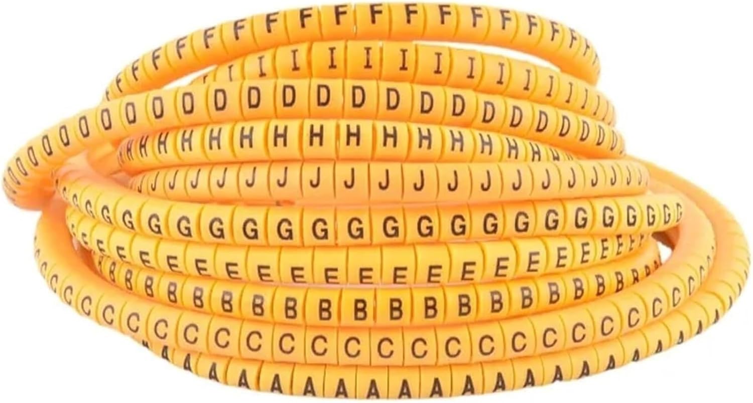 ケーブル配線マーカー EC-0～EC-3-520枚パック 黄色文字ラベル AZ 配線識別用(Ec 3(520pcs)yellow)