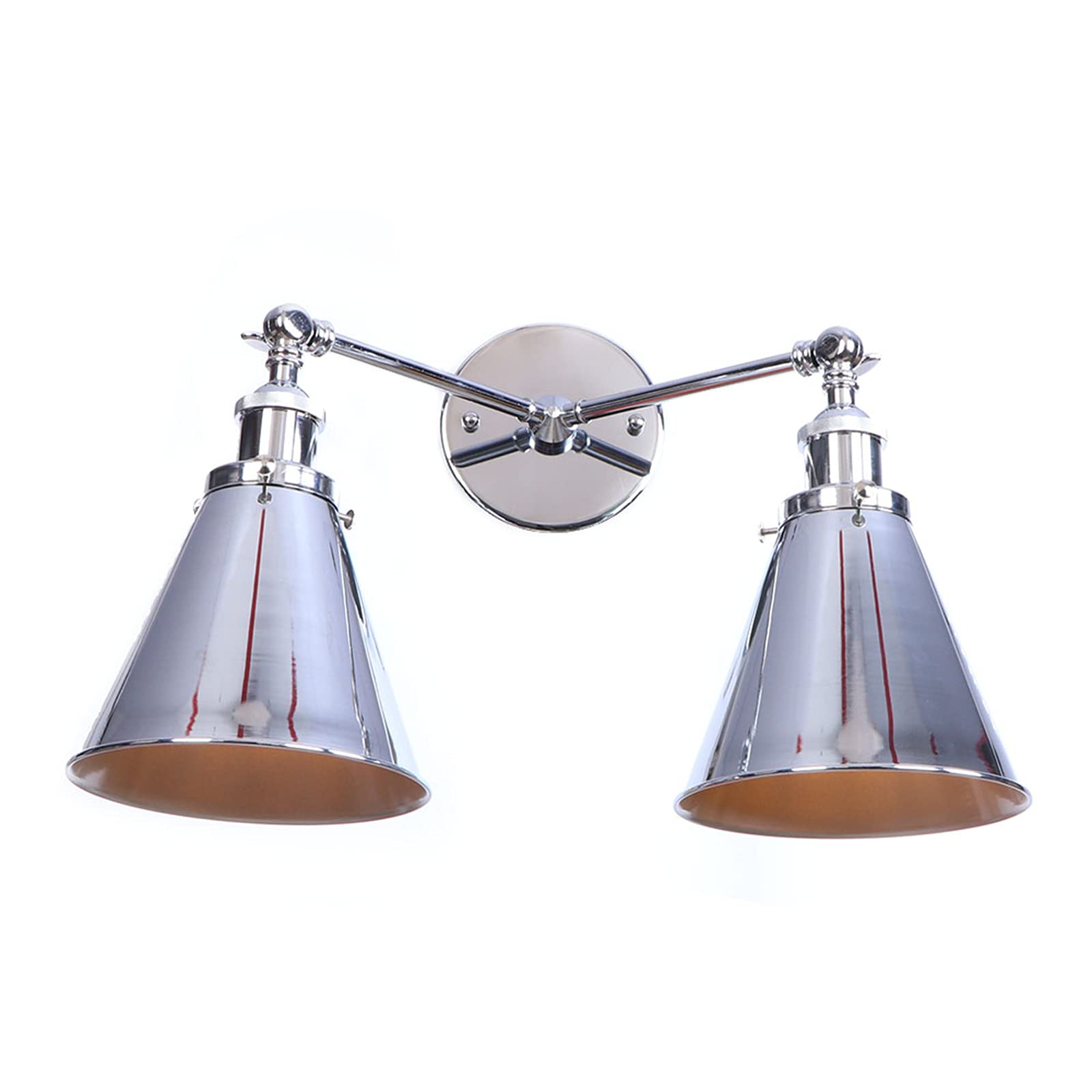 ZXTIIEUF 2-Light Wall Lamps Adjustable Classic V-intage Industrial Reading Lighting Metal Shade Sconces Compatible with Bedroom Corridor C Sconce