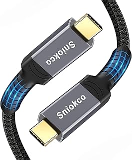 USB4 Compatible with Thunderbolt 3 Cable (40Gbps/6.6ft), Sniokco USB4 Cable for Thunderbolt 4 Cable, Support 5K@60Hz, 100W/20V/5A Charging, Compatible with External SSD, eGpu, USB-C Docking Station