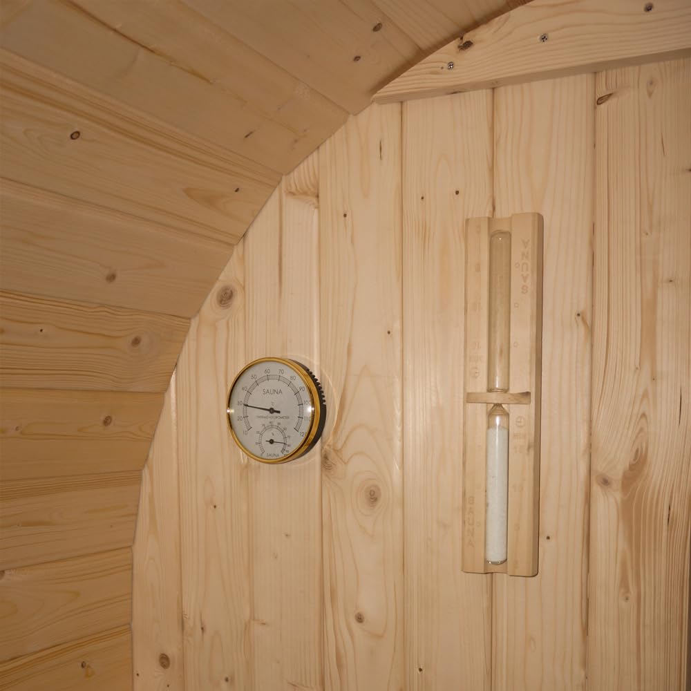 Home Deluxe - Sauna de Exterior de Barril Lahti M - Dimensiones: An x Pr x Al: Aprox. 185 cm x 120 cm x 185 cm, Madera: Madera de Abeto - Incl. Calefactor de Sauna y Accesorios de Sauna I Sauna de