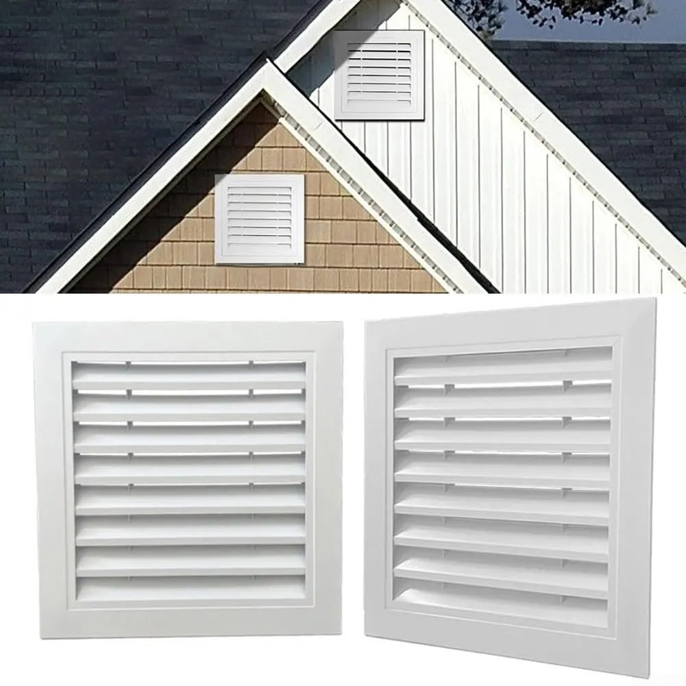 Rejilla de ventilación de aluminio, para paredes exteriores, áticos, cobertizos, puertas (450 x 450 mm)