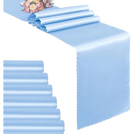 VACVELT 6 Pack Light Blue Table Runners, 12 x 108 Inches