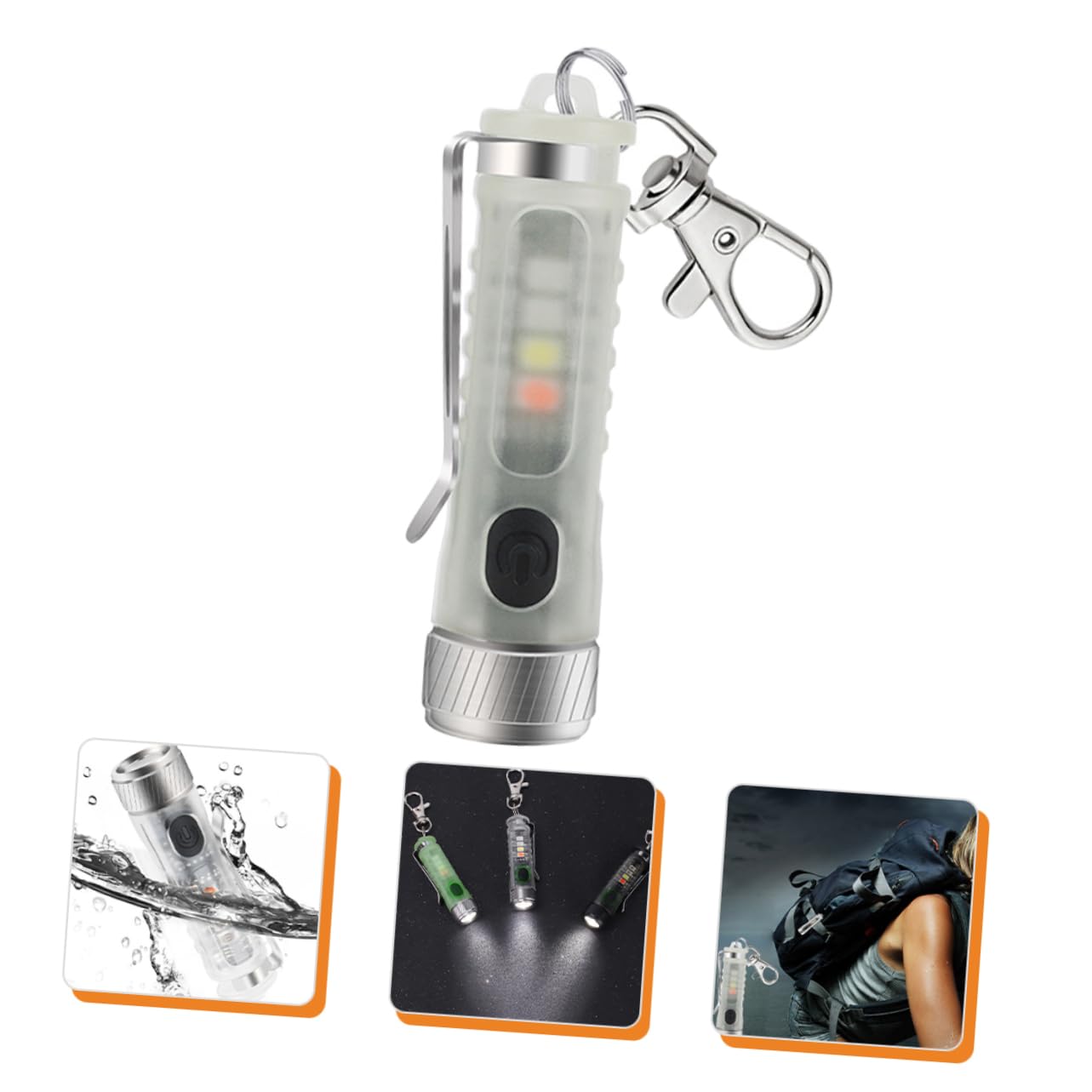 Sosoport 2pezzi Mini Torcia Ricaricabile Per Portachiavi Led e Leggera Luce Di Emergenza Per Attività All Aperto e Uso Quotidiano