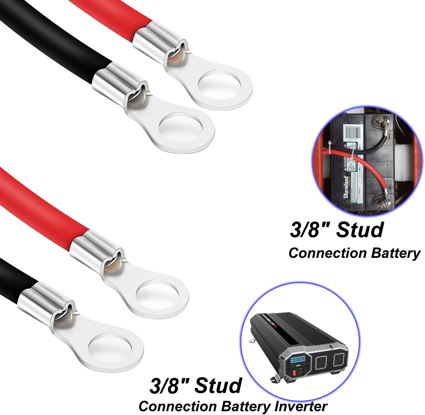 Battery Cables LDOPTO 6 AWG 20-Inch Jumper Cables for Car Battery Inverter Cable Set with Terminals, Red + Black Tinned Copper Battery Inverter Cables for Automotive, Marine, Solar, ATV, Oxygen-Free : Automotive