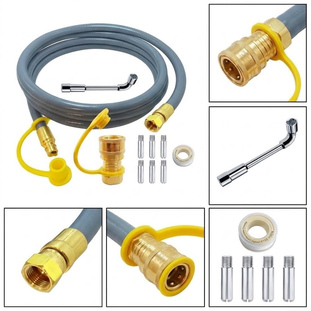 Manguera de Gas Propano 10ft 3/8 Pulg para Conexión Rápida Manguera | para Conexión rápida, material para robusto, 10 pies longitud, para ideal barbacoas, antifugas garantizado