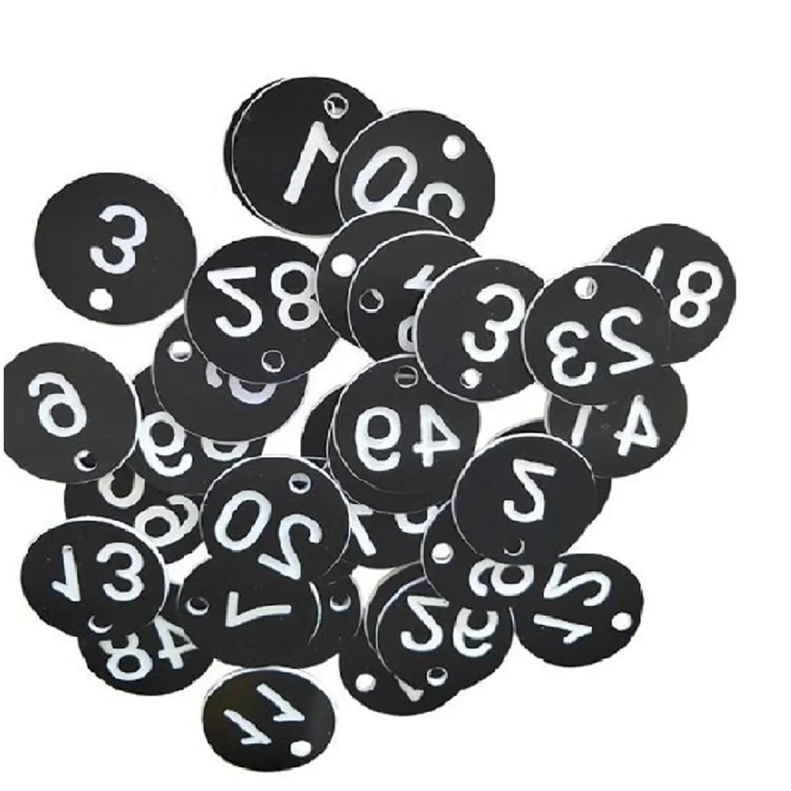 Plastikowe krążki numerowane, plastikowe przywieszki z numerami Opakowanie 200 grawerowanych cyfr 1-200 Wielokolorowe do breloczków do szafek(Black)