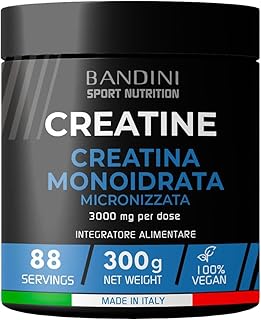 Bandini® Creatina Monoidrata in Polvere Pura al 100% - Integratore per Allenamento, Sport, Palestra e Pre Workout - Include Dosatore - 100% Vegan - A base di Creatine Monoidrato