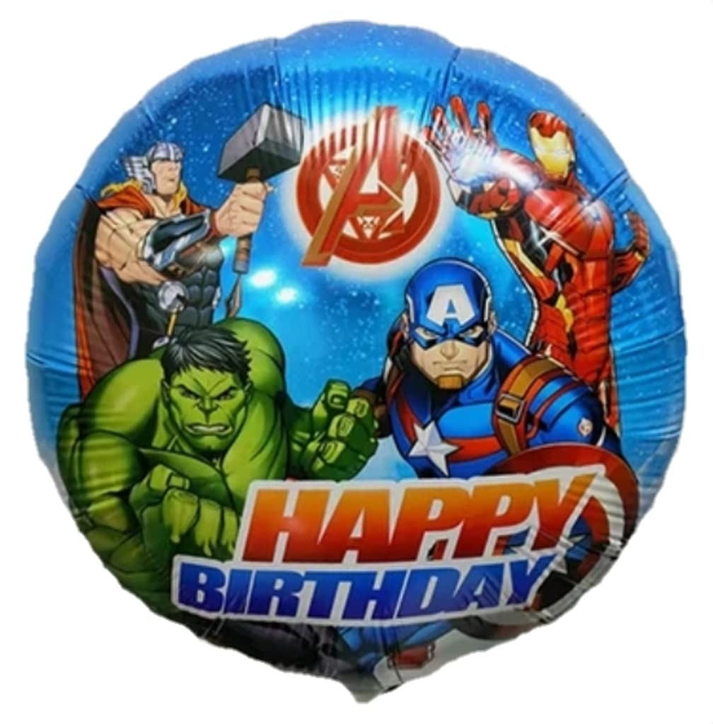 Fun Affairs Action Hero Superhero Theme Happy Birthday Balloons for Birthday, Chiller Party Decoration, Multicolor 5 pc 1