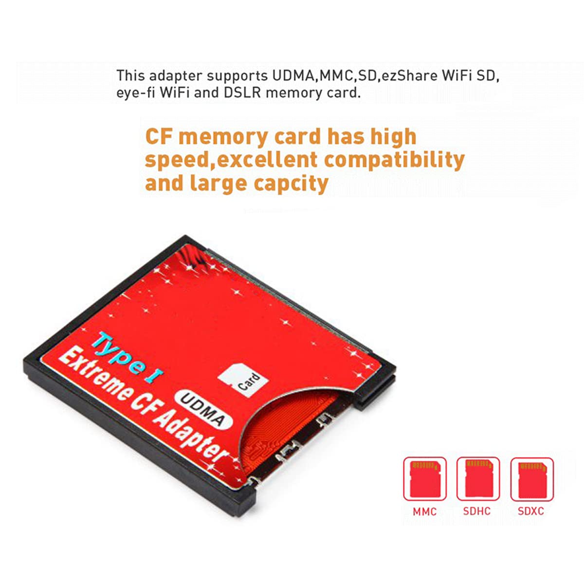 CY Adattatore per lettore CF con scheda Compact Flash Compact Flash di Tipo I da Micro SD a Micro Slot TF o MicroSD per fotocamera Nikon Cannon