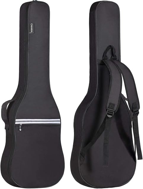 CAHAYA Electric Guitar Bag Gig Bag 6mm Padding Padded Backpack with Reflective Bands Soft Guitar Case Black, CY0225