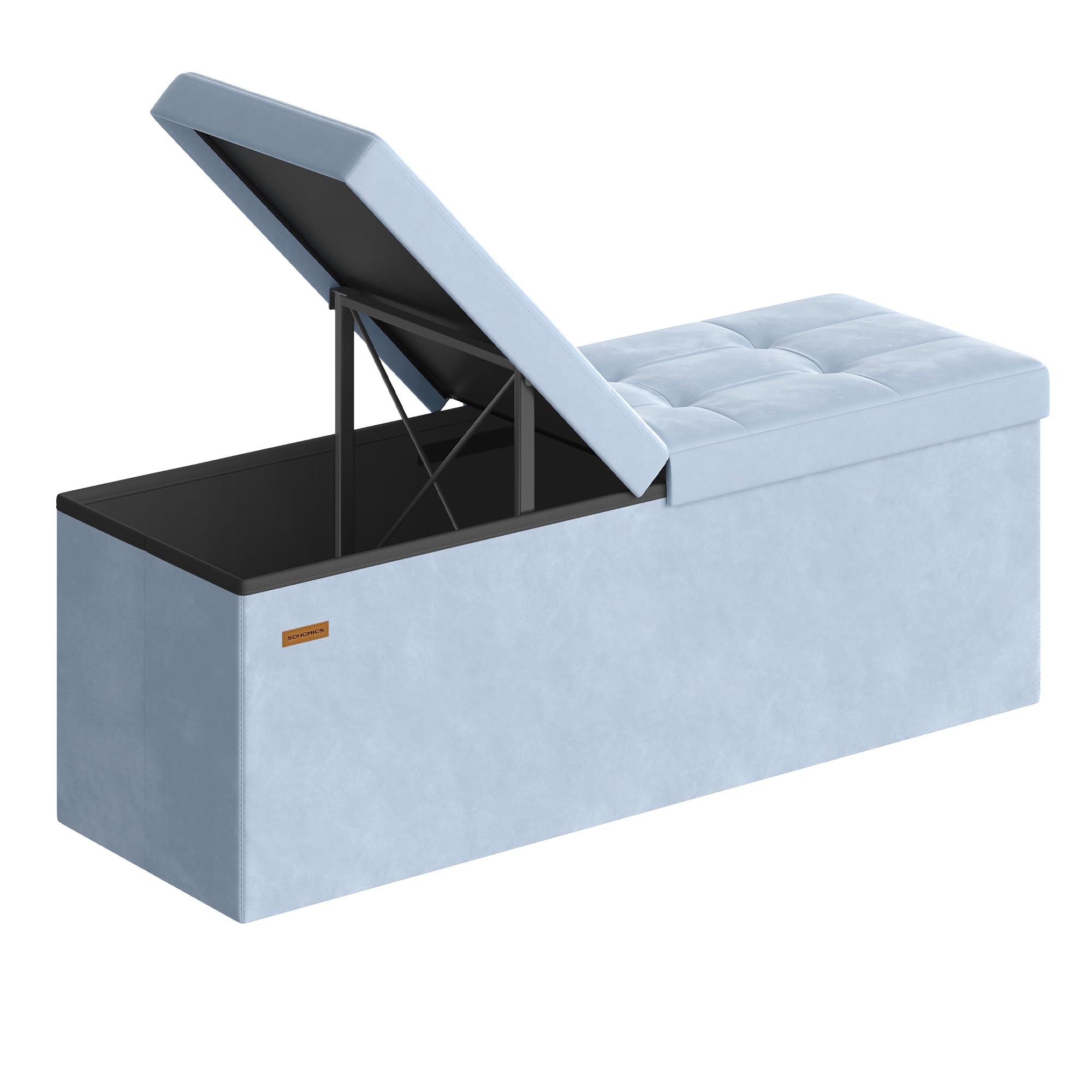 SONGMICS Mazie Collection - 43 Inches Storage Ottoman, Foldable Storage Bench with Flipping Lid, 660 lb Load Capacity, for Entryway, Living Room,