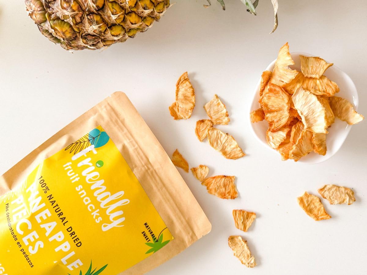 Dried Pineapple Snack | 8 ounces | Natural, Dehydrated, Healthy, Preservatives Free, No Sugar Added, Non - GMO, Vegan, Kosher, Gluten Free