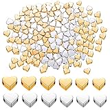 Sie erhalten: Sie werden mit verschiedenen Mengen an Herzabstandsperlen zur Auswahl kommen. Bitte beachten Sie die Bilder, um die detaillierten Mengeninformationen vor dem Kauf zu überprüfen. Dies sind schöne Schmuckzubehörteile für Sie