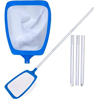 Pool Net with Telescopic Handle Removable Handle Fine Mesh Net 14.5 cm Deep Net Hand Landing Net for Pool Pond Swimming Pool - Robust Scoop Net for Efficient Cleaning 137 cm